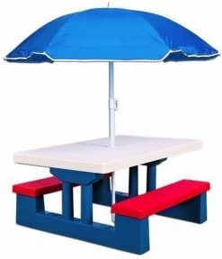 Merkloos Kinder Picknicktafel Met Parasol - Blauw 13 Merkloos Kinder Picknicktafel Met Parasol - Blauw -Buiten Kamperen 1030x1200
