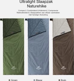 Naturehike® Slaapzak - Lichtgewicht - 190*75cm - Compact - Waterdicht - 3 Seizoenen Slaapzak Lente, Zomer & Herfst - Outdoor - Slaapzakken Volwassen & Kinderen -Buiten Kamperen 1093x1200 1
