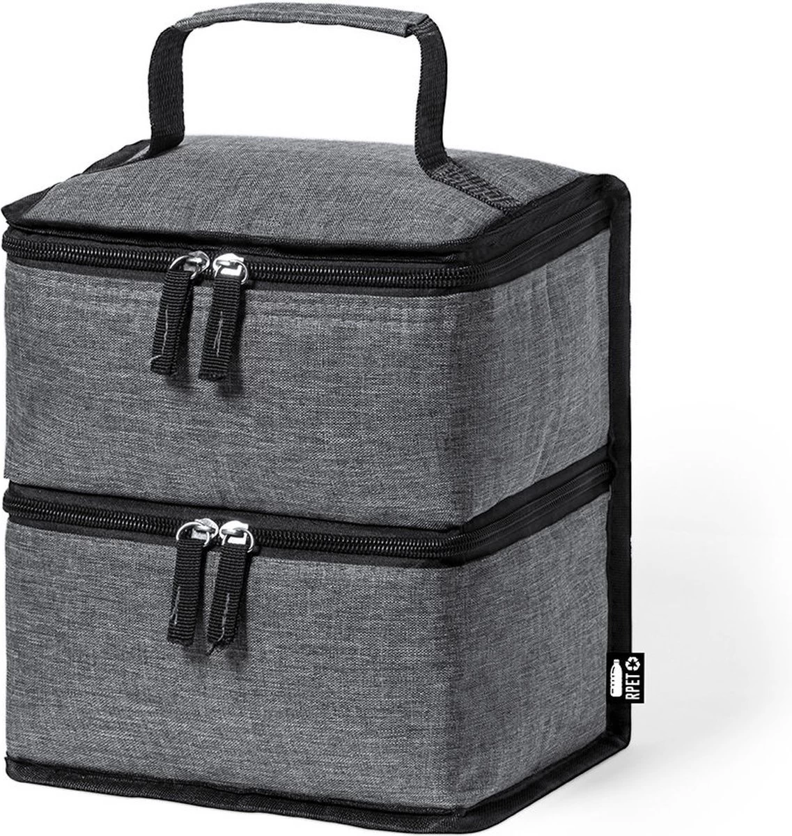 Merkloos Koeltas Met Dubbel Compartiment - Lunchtas - Koeltasje Lunch - Koelelementen - Koud - Warm - Isolatie - Volwassenen - Dames - Heren - 14 X 22 Cm - Polyester - RPET - Aluminium - Grijs 1 Merkloos Koeltas Met Dubbel Compartiment - Lunchtas - Koeltasje Lunch - Koelelementen - Koud - Warm - Isolatie - Volwassenen - Dames - Heren - 14 X 22 Cm - Polyester - RPET - Aluminium - Grijs