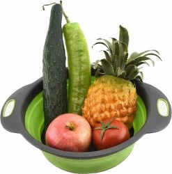 Merkloos Inklapbare Vergiet - Opvouwbaar - Groot - Blauw - Siliconen -Buiten Kamperen 1186x1200 3