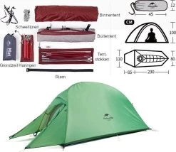 Cloud Up 1 Upgraded - Naturehike® - 1 Persoons Tent - Lichtgewicht Tent - Incl. Grondzeil - 210T 3000mm - Outdoor - Waterdicht - Hiking & Wandelen 17 Cloud Up 1 Upgraded - Naturehike® - 1 Persoons Tent - Lichtgewicht Tent - Incl. Grondzeil - 210T 3000mm - Outdoor - Waterdicht - Hiking & Wandelen -Buiten Kamperen 1200x1038