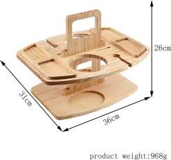 Merkloos Houten Outdoor Wijntafel Draagbare Houten Picknicktafel Mini Campingtafels Met Wijnglas Houder Voor Tuin Outdoor Camping Picknick Strand - Plataan Hout - Wijn -Buiten Kamperen 1200x1122 1