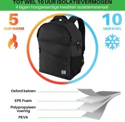 Brisby 4 Laags Geïsoleerde Koeltas Rugzak - 25 Liter - Met Handige Vakken Voor Bestek En Essentials - Waterafstotend Materiaal - Zwart -Buiten Kamperen 1200x1178 16