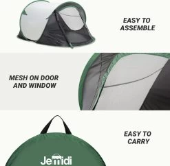 JEMIDI Tweepersoons Pop-up Tent - Opgooitent, Werptent Voor 2 Personen - Ideaal Als Festivaltent Of Kampeertent - Verschillende Kleuren 25 JEMIDI Tweepersoons Pop-up Tent - Opgooitent, Werptent Voor 2 Personen - Ideaal Als Festivaltent Of Kampeertent - Verschillende Kleuren -Buiten Kamperen 1200x1178