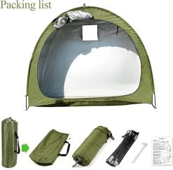Merkloos Fietstent, Beschermhoes Fietsenschuur, Tent Voor Camping In De Open Lucht-groen 200*80*165CM -Buiten Kamperen 1200x1182 5