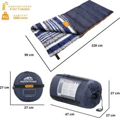 Dutch Mountains Slaapzak Goeree XL - Extra Groot 220x90cm - Katoenen Binnenkant - Aanritsbaar - Tochtstrip En Compressiehoes -Buiten Kamperen 1200x1182 8