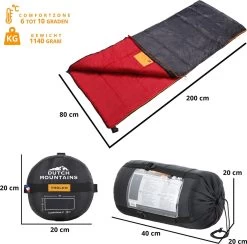 Dutch Mountains Slaapzak Tholen - 200 X 80cm - Aanritsbaar - Slechts 1140 Gram – Polyester - Tochtstrip En Compressiehoes -Buiten Kamperen 1200x1184 1
