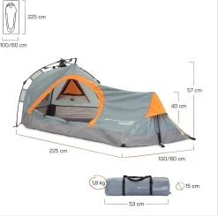 Where Tomorrow Solo Tent Pop Up 225X100X57 Cm - Grijs - 1 Persoons 11 Where Tomorrow Solo Tent Pop Up 225X100X57 Cm - Grijs - 1 Persoons -Buiten Kamperen 1200x1190 1