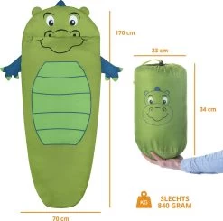 Dutch Mountains Kinderslaapzak Nijlpaard - 170 X 70cm Polyester - Zacht Lichtgewicht – Opberghoes -Buiten Kamperen 1200x1190 4