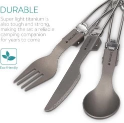 Navaris Campingbestek Van Titanium - Set Met Vork, Mes En Lepel - Inklapbaar - Bestekset Voor Onderweg - Inclusief Karabijnhaak En Bewaarzakje -Buiten Kamperen 1200x1195 4