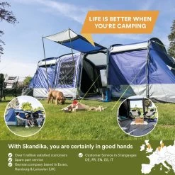 Skandika Montana 8 Sleeper Tent – Tunneltent – 8 Persoons Familietent - Campingtent – Sleeper Technology (2 Tot 4 Extra Donkere Slaapcabines) – Ingenaaide Tentvloer - Muggengaas – 700 X 310 X 200 Cm (LxBxH) – 5000mm Waterkolom – Kamperen – Blauw/wit 14 Skandika Montana 8 Sleeper Tent – Tunneltent – 8 Persoons Familietent - Campingtent – Sleeper Technology (2 Tot 4 Extra Donkere Slaapcabines) – Ingenaaide Tentvloer - Muggengaas – 700 X 310 X 200 Cm (LxBxH) – 5000mm Waterkolom – Kamperen – Blauw/wit -Buiten Kamperen 1200x1200 106