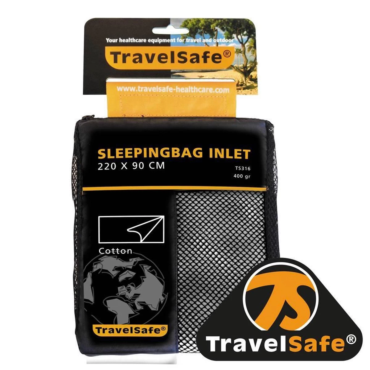 Travelsafe Cotton Inlet - Deken - 1pers. - Beige/ Brown 4 Travelsafe Cotton Inlet - Deken - 1pers. - Beige/ Brown - Afbeelding 4