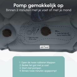 AirFeel Opblaasbaar Slaapmatje - Ingebouwde Pomp En Kussen - Lichtgewicht - 196 X 60 X 6cm - Gray -Buiten Kamperen 1200x1200 373