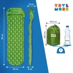 TRVLMORE Slaapmat - Zelfopblazend - 1 Persoons - Ingebouwde Pomp En Kussen - Groen 15 TRVLMORE Slaapmat - Zelfopblazend - 1 Persoons - Ingebouwde Pomp En Kussen - Groen -Buiten Kamperen 1200x1200 407