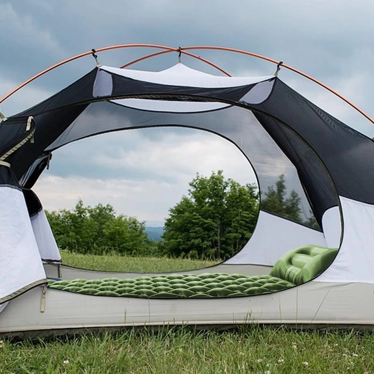 TRVLMORE Slaapmat - Zelfopblazend - 1 Persoons - Ingebouwde Pomp En Kussen - Groen 10 TRVLMORE Slaapmat - Zelfopblazend - 1 Persoons - Ingebouwde Pomp En Kussen - Groen - Afbeelding 10