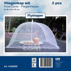 Vliegenkapjes Opvouwbaar 2 Stuks - Wit - 45 X 25 Cm | Flystopper -Buiten Kamperen 1200x1200 525
