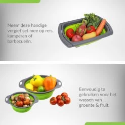 Buxibo - 3-Delige Keuken Vergiet Set Inklapbaar Groen/Grijs 25 Buxibo - 3-Delige Keuken Vergiet Set Inklapbaar Groen/Grijs -Buiten Kamperen 1200x1200 531