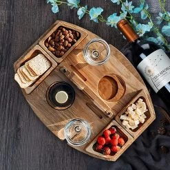 Merkloos Houten Outdoor Wijntafel Draagbare Houten Picknicktafel Mini Campingtafels Met Wijnglas Houder Voor Tuin Outdoor Camping Picknick Strand - Plataan Hout - Wijn -Buiten Kamperen 1200x1200 581