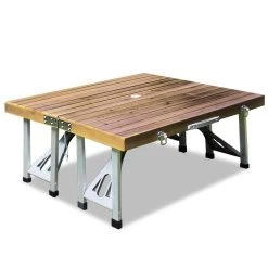 Merkloos Deuba Picknicktafel Campingtafel - Opvouwbaar Voor 4 Personen - Hout En Aluminium -Buiten Kamperen 1200x1200 752