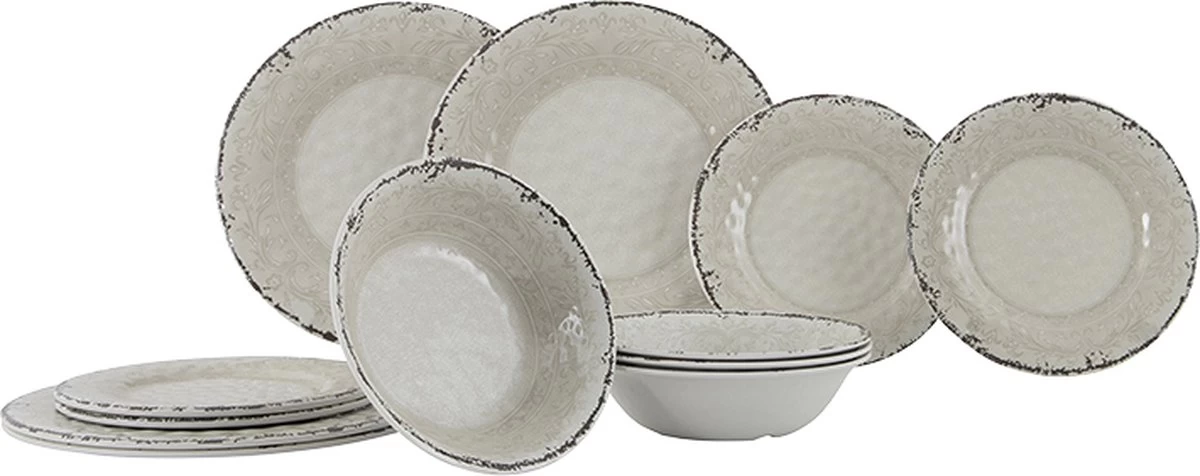 Gimex - Stone Line - Servies - Sand - 12-Delig 1 Gimex - Stone Line - Servies - Sand - 12-Delig