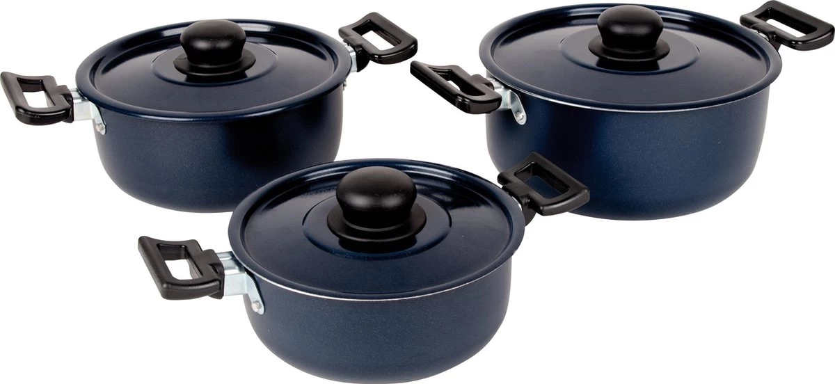 Bo-Camp Pannenset Rondo - 3-delig - Aluminium 1 Bo-Camp Pannenset Rondo - 3-delig - Aluminium