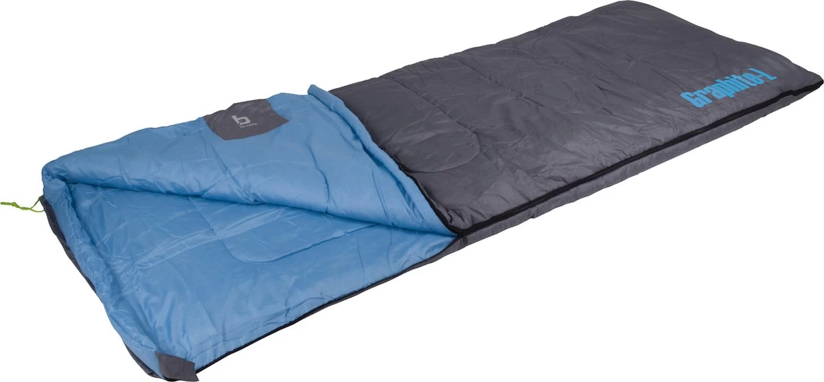 Bo-Camp - Slaapzak - Graphite-L - 200x80 Cm - Grijs/Blauw 1 Bo-Camp - Slaapzak - Graphite-L - 200x80 Cm - Grijs/Blauw