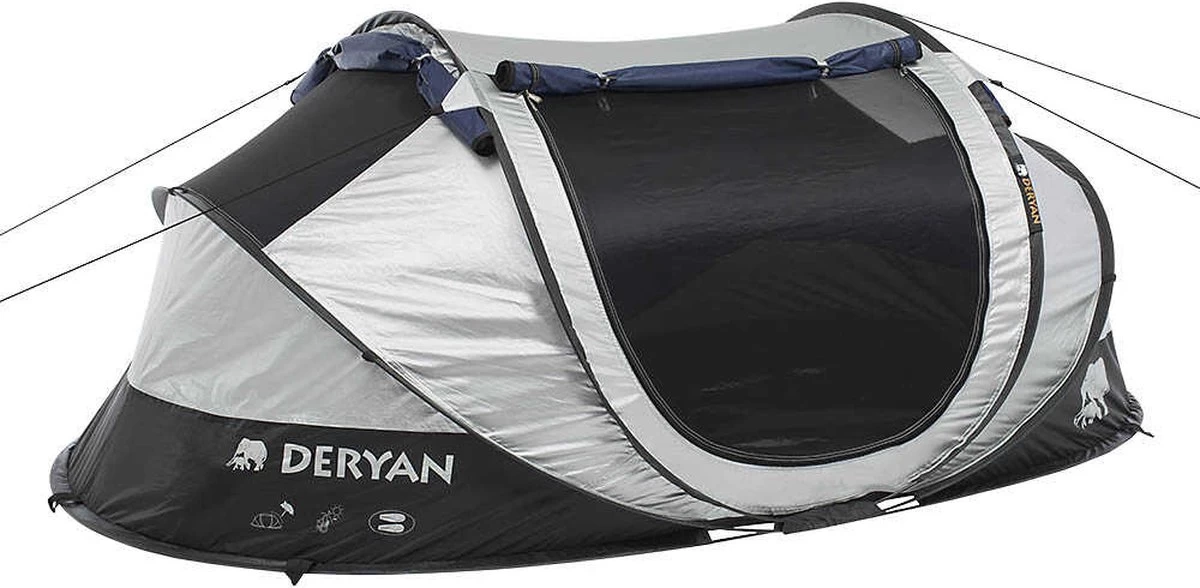Deryan Cocoon Pop Up Tent - Luchtbed - Luchtpomp - 4 Persoons - Zilver 1 Deryan Cocoon Pop Up Tent - Luchtbed - Luchtpomp - 4 Persoons - Zilver