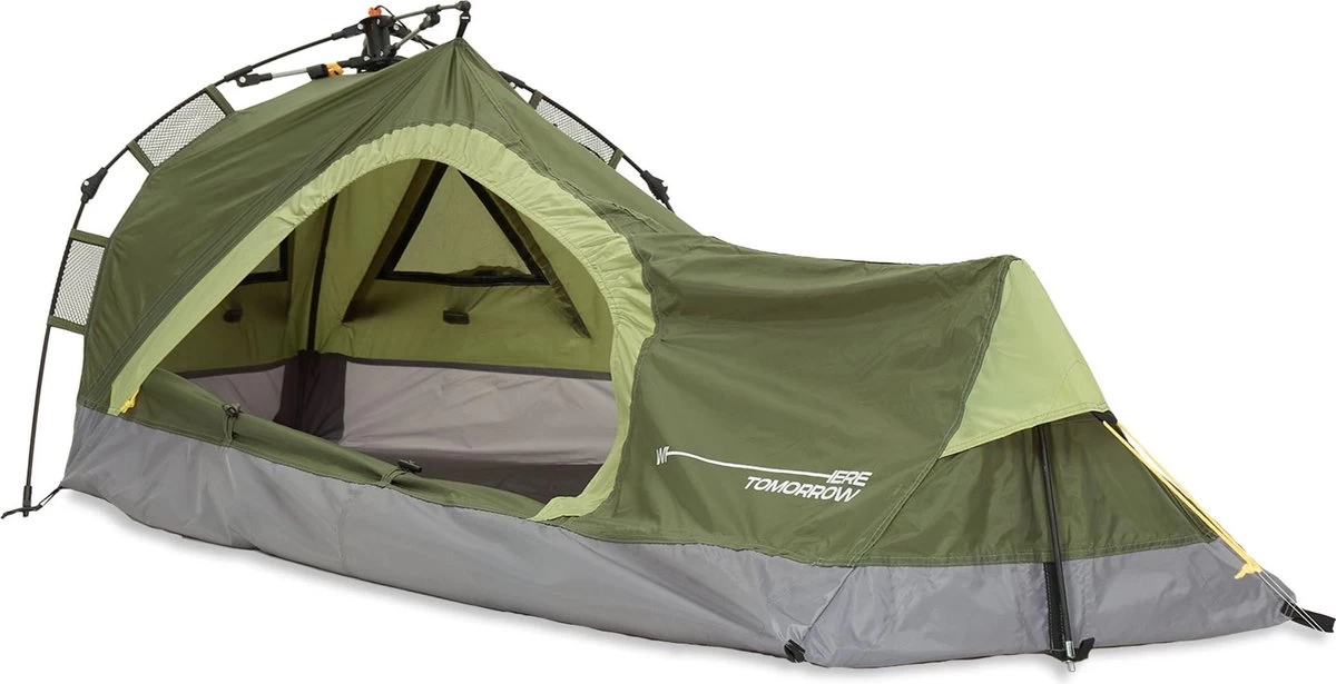Where Tomorrow Solo Tent 225X100X57 Cm - Groen - 1 Persoons 1 Where Tomorrow Solo Tent 225X100X57 Cm - Groen - 1 Persoons