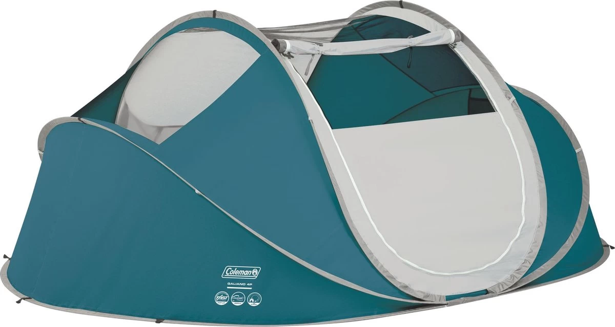 Coleman Galiano 4 Pop-up Tent - 4-Persoons - Blauw/Wit 1 Coleman Galiano 4 Pop-up Tent - 4-Persoons - Blauw/Wit