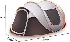 Fly Lab Luxe Pop Up Tent - Kampeer Tent - Grijs/Oranje - 4 Persoons -Buiten Kamperen 1200x714