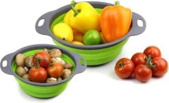 Buxibo - 3-Delige Keuken Vergiet Set Inklapbaar Groen/Grijs 36 Buxibo - 3-Delige Keuken Vergiet Set Inklapbaar Groen/Grijs -Buiten Kamperen 1200x736