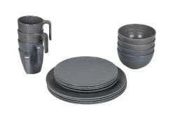 Bo-Camp Campingservies - 100% Melamine - 16-delig - Stone - Grijs -Buiten Kamperen 1200x794 23