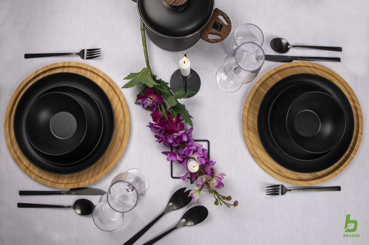 Bo-Camp Industrial - Bestekset - Ballona - 16-delig 4-Persoons - Zwart 2 Bo-Camp Industrial - Bestekset - Ballona - 16-delig 4-Persoons - Zwart - Afbeelding 2