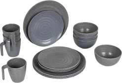 Bo-Camp Campingservies - 100% Melamine - 16-delig - Stone - Grijs -Buiten Kamperen 1200x820 3