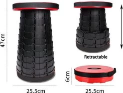 Kampeerkruk - Uitschuifbare Kruk - Rood/Zwart- Tot 120 Kg - Travel Stool - Opvouwbare Campingkruk - Inklapbaar Krukje - Telescopische Kruk - Camping - Outdoor 19 Kampeerkruk - Uitschuifbare Kruk - Rood/Zwart- Tot 120 Kg - Travel Stool - Opvouwbare Campingkruk - Inklapbaar Krukje - Telescopische Kruk - Camping - Outdoor -Buiten Kamperen 1200x910 3