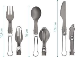 Navaris Campingbestek Van Titanium - Set Met Vork, Mes En Lepel - Inklapbaar - Bestekset Voor Onderweg - Inclusief Karabijnhaak En Bewaarzakje -Buiten Kamperen 1200x913 7