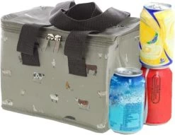 Kleine Koeltas Voor Lunch Grijs Met Boerderij Dieren Print 16 X 21 X 14 Cm 4,7 Liter - Koeltassen -Buiten Kamperen 1200x928 4