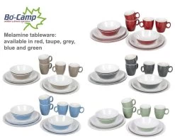 Bo-Camp Servies - Campingbord - 100% Melamine - 16-delig - Grijs -Buiten Kamperen 1200x954