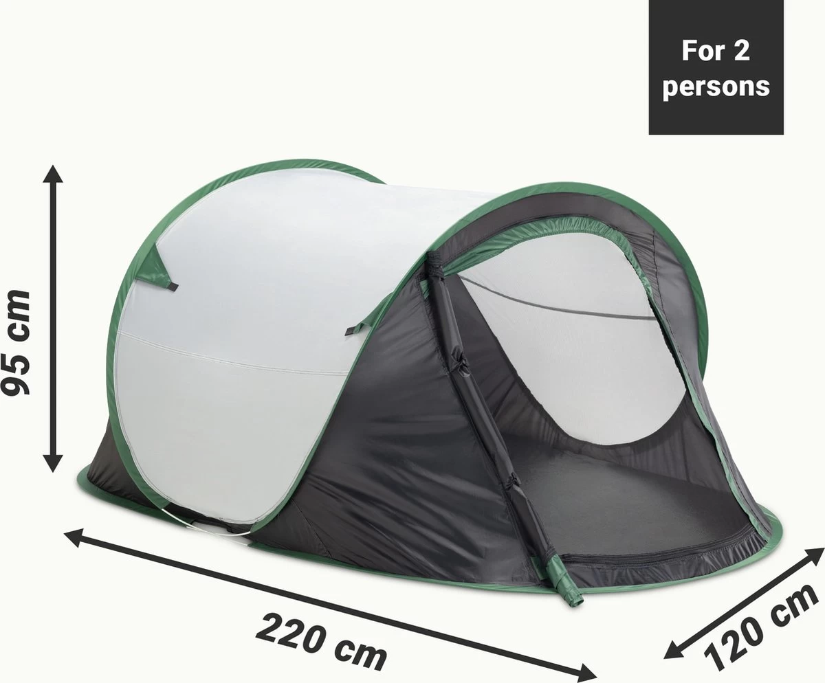 JEMIDI Tweepersoons Pop-up Tent - Opgooitent, Werptent Voor 2 Personen - Ideaal Als Festivaltent Of Kampeertent - Verschillende Kleuren 15 JEMIDI Tweepersoons Pop-up Tent - Opgooitent, Werptent Voor 2 Personen - Ideaal Als Festivaltent Of Kampeertent - Verschillende Kleuren - Afbeelding 15