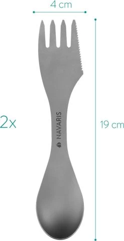 Navaris 2x Spork Titanium Campingbestek - Vork, Mes En Lepel In één - Bestek Voor Onderweg En Op Reis - Lichtgewicht - Inclusief Bewaarzakje 10 Navaris 2x Spork Titanium Campingbestek - Vork, Mes En Lepel In één - Bestek Voor Onderweg En Op Reis - Lichtgewicht - Inclusief Bewaarzakje -Buiten Kamperen 621x1200 1