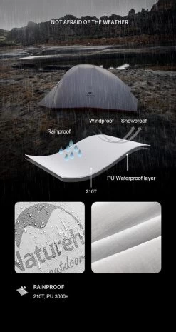 Cloud Up 1 Upgraded - Naturehike® - 1 Persoons Tent - Lichtgewicht Tent - Incl. Grondzeil - 210T 3000mm - Outdoor - Waterdicht - Hiking & Wandelen 14 Cloud Up 1 Upgraded - Naturehike® - 1 Persoons Tent - Lichtgewicht Tent - Incl. Grondzeil - 210T 3000mm - Outdoor - Waterdicht - Hiking & Wandelen -Buiten Kamperen 637x1200