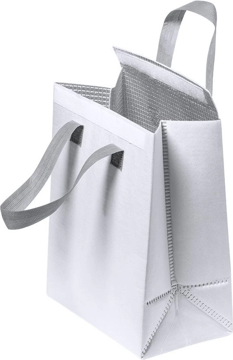 Merkloos Koeltas - Lunchtas - Koeltasje Lunch - Koelelementen - Isolatie - Volwassenen - Dames - Heren - Klittenbandsluiting - 23 X 29 Cm - Kunststof - Aluminium - Wit 3 Merkloos Koeltas - Lunchtas - Koeltasje Lunch - Koelelementen - Isolatie - Volwassenen - Dames - Heren - Klittenbandsluiting - 23 X 29 Cm - Kunststof - Aluminium - Wit - Afbeelding 3