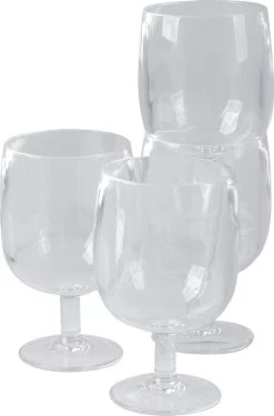 Bo-Camp Wijnglas - Campingglas - Kunststof - Nestbaar - 4 Stuks - 250 Ml