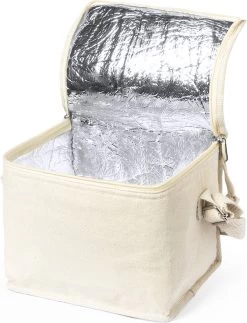 Merkloos Koeltas - Lunchtas - Koeltasje Lunch - Koelelementen - Isolatie - Volwassenen - Dames - Heren - 17 X 22 Cm - Katoen - Gebroken Wit -Buiten Kamperen 918x1200 4