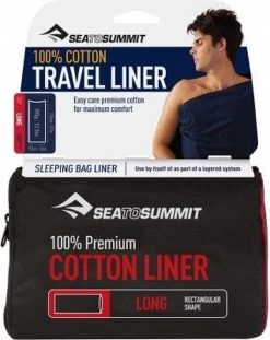 Sea To Summit - Premium Cotton Liner - Lakenzak - Katoen - Oceaan Blauw - Recht Model Lang -Buiten Kamperen 952x1200 1